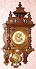 German, Junghans, Berlin style "free swinger", 8-day time and gong strike wall clock. C.1900.