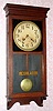 Sessions Clock Co, Forestville Conn, "REGULATOR NO. 1" model, 8 day time and strike brass mvt in oak case with 12" dial, spring driven. C. 1908.