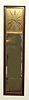 Waltham, Waltham Mass, Mirror clock with 8 day car clock movement, stem wind at the side, in imitation rosewood grain case with gilded foliate trim and 11"H x 8 3/4"W metal Art Deco style dial set above looking glass. C. 1925.