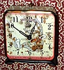 E. Ingraham and Co., Bristol, Conn, BUGS BUNNY animated alarm clock, Bug's eating a carrot while the clock ticks. C.1950.