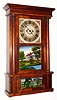 Spencer and Wooster and Co., Salem Bridge, Conn, time and gong strike, 2-wt, column and cornice shelf clock in mahogany. C.1840.