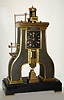 French, STEAM HAMMER clock from the Industrial series designed by Guilmet, 8-day time and bell strike, the vertical impact "hammer" serving as the pendulum after the power has been transferred 9 times, movement No. 394. C.1880,