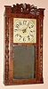 Boardman and Wells, Bristol, Conn., 30-hour time/strike/alarm (3-wt) wood movement, carved column and splat shelf clock, Circa 1835.