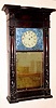 A. Munger, Auburn, NY, "Ironing Board Top" carved column, uncommon shelf timepiece, 1-wt, 8-day, C.1825