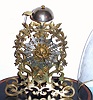 English, Skeleton timepiece, single fusee, cable drive with fretted and silvered dial, and with old glass dome, C.1890