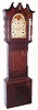 English, Yorkshire area tall clock, wide case with short door, and with 20" rolling moon dial, 2-wt, 8-day, C.1840