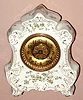 Waterbury Clock Co., 30-hour time/strike porcelain mantel clock. Circa 1900