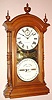 Southern Calendar Clock Co., "Fashion No 4", double dial perpetual calendar shelf clock, 8-day time and bell strike, Circa 1878