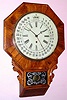 Wm. L. Gilbert Clock Co., "Octagon Drop Calendar", with Maranville patent calendar, wall timepiece, 8-day, spring, C.1875