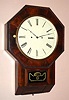 Atkins Clock Co, "OCTAGON DROP, XX", rosewood veneered wall clock with type III wagon spring movement, 30-day duration, C.1856