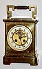 French, Oversize carriage clock, with fancy platform/lever on the dial below 12. Also with compass and thermometer set into the top of the case, showing both Fahrenheit and Reumer scales, striking on a gong, retailed by the White House in San Francisco, C.1900