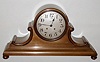 Chelsea Clock Co., Boston, "TAMBOUR No. 5", house strike in a brass case with mellow bronze finish, 6.5" dial, serial 140322, retailed by Wm. Wise and Sons, Brooklyn, C.1920