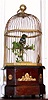 Swiss, coin operated singing bird in cage, large and loud, C.1890