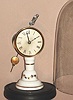 S. N. Botsford, Southington, CT. 30-hour candlestick, timepiece movement atop glass stand, Botsford made these at the Union Labor Company, this info will be in new Spittler + Bailey "American Clockmakers" Circa 1860