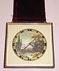 Swiss, Didisheim Goldschmidt Fils and Co., wall hanging pendant clock, with a tropical scene painted in the dial center, 8-day stem wound and set from the rear, C.1910