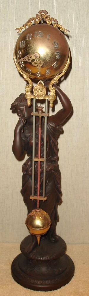 Ansonia Clock Co. New York, C.1895, "JUNO" BALL SWING, swinging arm timepiece, 8-day, the movement contained within the ball at top — Antique Clocks Price Guide