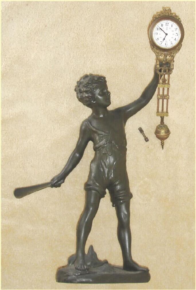German, Junghans, C.1914, BATBOY swing clock, with unusual 24 hour military dial, probably influenced by WWI, as-found, 8-day time only. — Antique Clocks Price Guide
