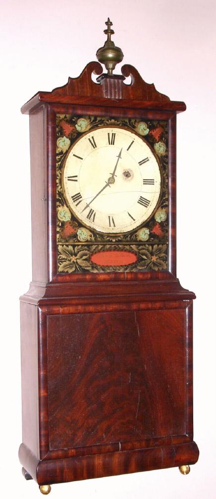 Aaron Willard, Boston, C.1825, 8-day "Massachusetts Shelf" clock, time only, weight driven. — Antique Clocks Price Guide