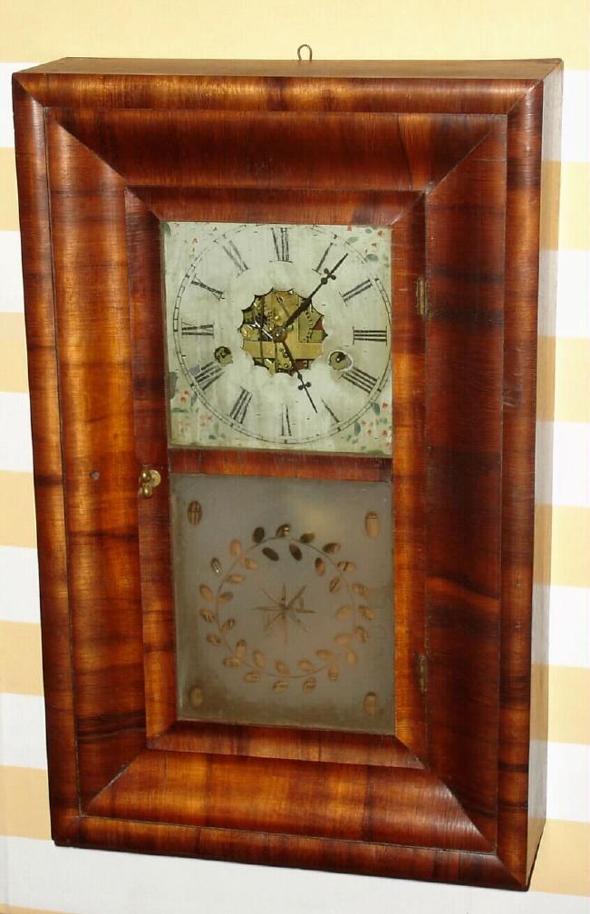 New Haven Clock Co., C.1870, 30-hour time and strike miniature OOG shelf clock. — Antique Clocks Price Guide