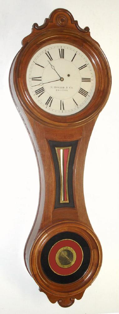 E. Howard and Co., Boston, "REGULATOR No. 7", figure 8 wall clock, C.1880, in a black walnut case, 8-day, time, weight driven. — Antique Clocks Price Guide