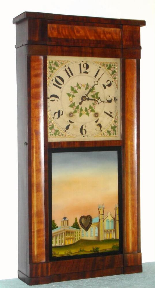 Rodney Brace, North Bridgewater, Mass., Circa 1835, 30-hour time/strike wood movement shelf clock. — Antique Clocks Price Guide