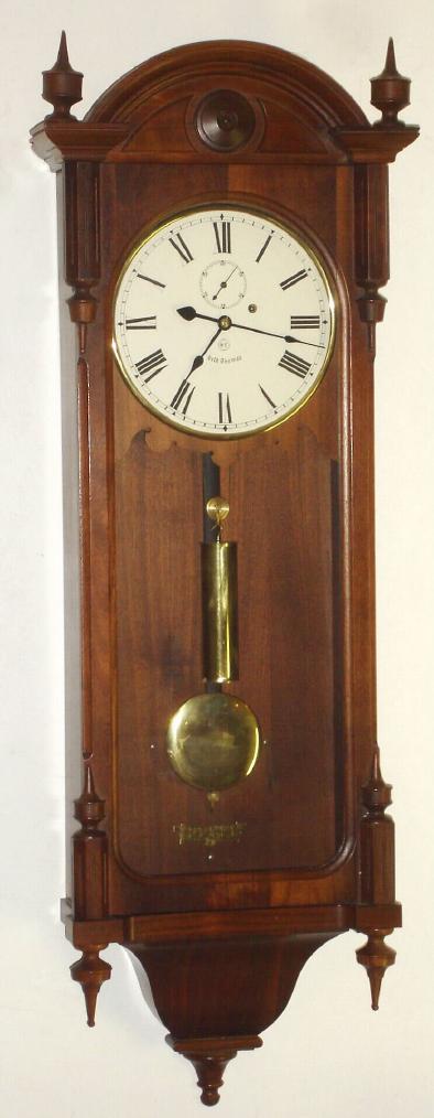 Seth Thomas Clock Co., "REGULATOR No. 6", C.1975 re-issue, serial No. 296 of 4000, in a walnut case, 8-day, weight driven. — Antique Clocks Price Guide