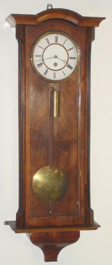 German (unsigned Lenzkirch), Regulator No. 5 {see "Vienna Regulators" by Dana Blackwell, pg 53}, as-found, less finials and top. — Antique Clocks Price Guide