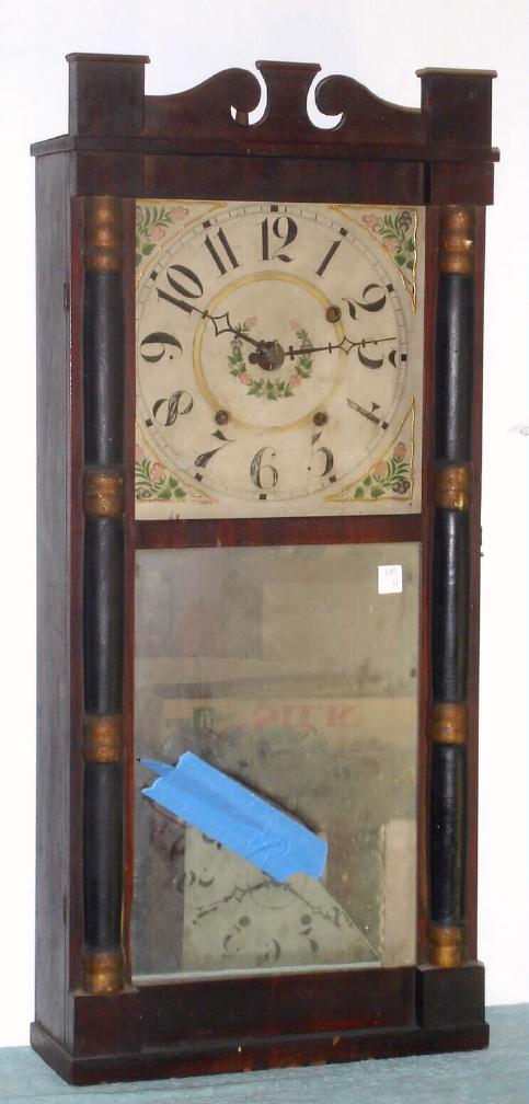 Jonathan Burr, Lexington, Mass, dated 1836, column and splat, 1-day wooden works — Antique Clocks Price Guide