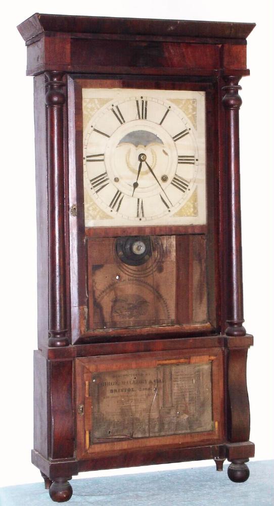 Birge, Mallory and Co., Bristol, Conn, C.1840, full column and cornice, 8-day time and strike. — Antique Clocks Price Guide