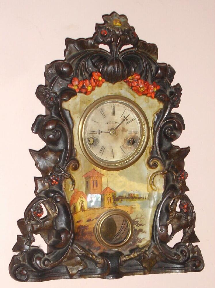 Terhune and Edwards, New York, Circa 1865, 30-hour time/strike iron front mantel clock. — Antique Clocks Price Guide