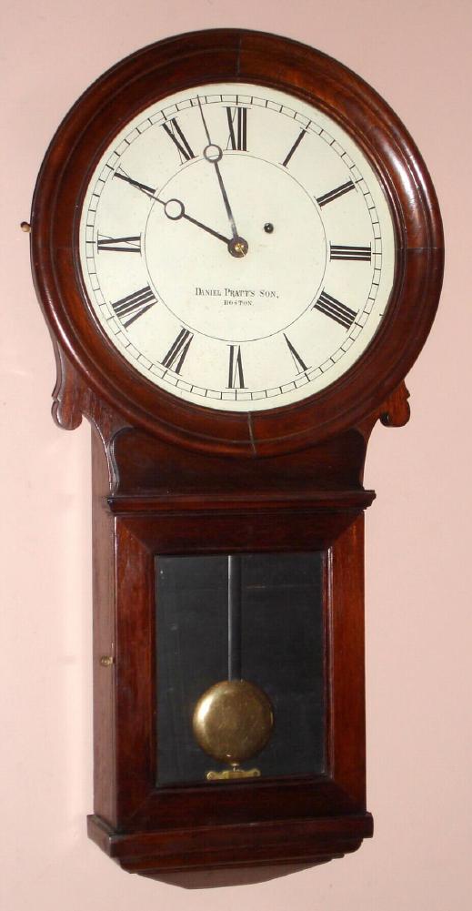 Boston Clock Co., for Daniel Pratt's Son, Boston, C.1895, "Pendulum No. 1" weight driven wall regulator in walnut. — Antique Clocks Price Guide