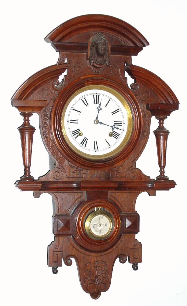 C.1874, Ansonia Brass and Copper Co., "NEW YORK", 8-day time and strike, Victorian style wall clock. — Antique Clocks Price Guide