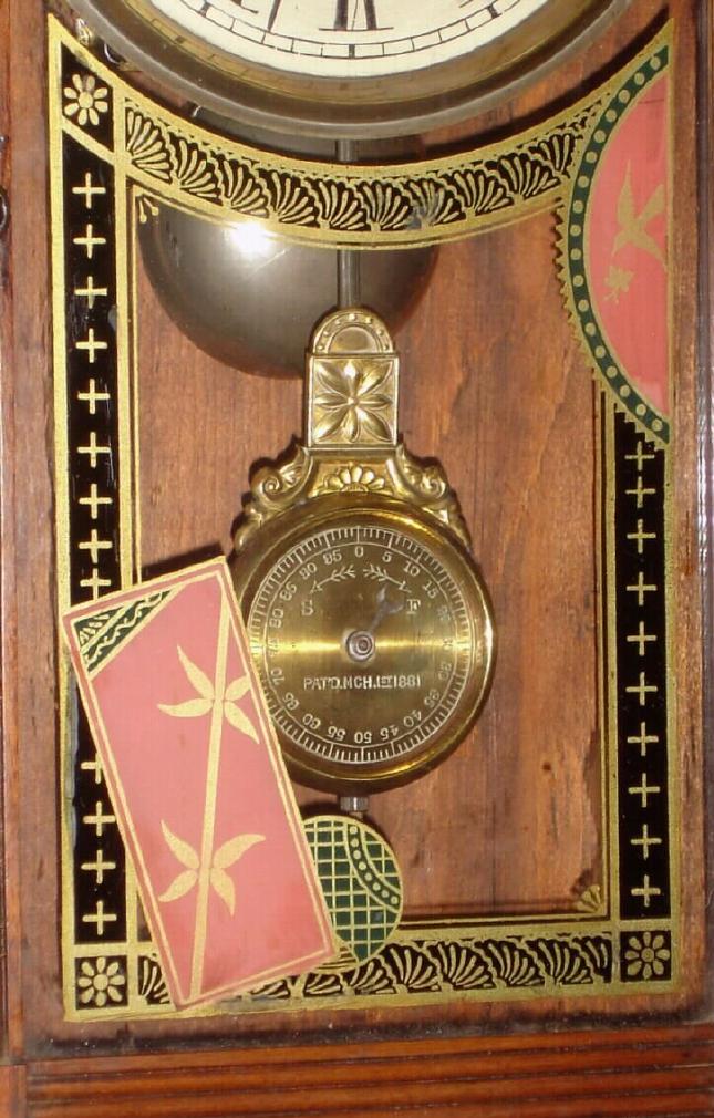 New Haven Clock Co., walnut parlor clock, the door flanked by full turned columns, a balustrade across the top and a frieze in the rear, C.1885 — Antique Clocks Price Guide