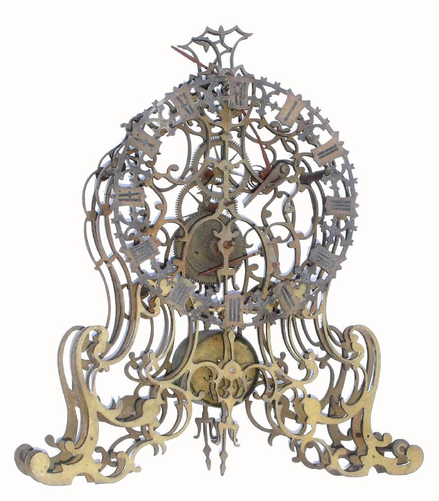 English, Wm. F. Evans, ARABESQUE skeleton timepiece, C.1870, incomplete, however includes all 3 plates and dial. — Antique Clocks Price Guide