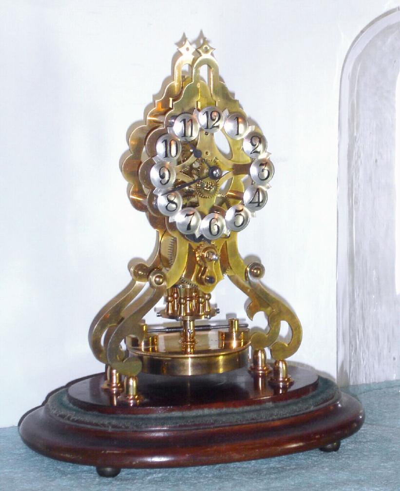 German, Gustav Becker, C.1907, 400 Day SKELETON CLOCK with original dome and base, serial No. 2,131,537 — Antique Clocks Price Guide