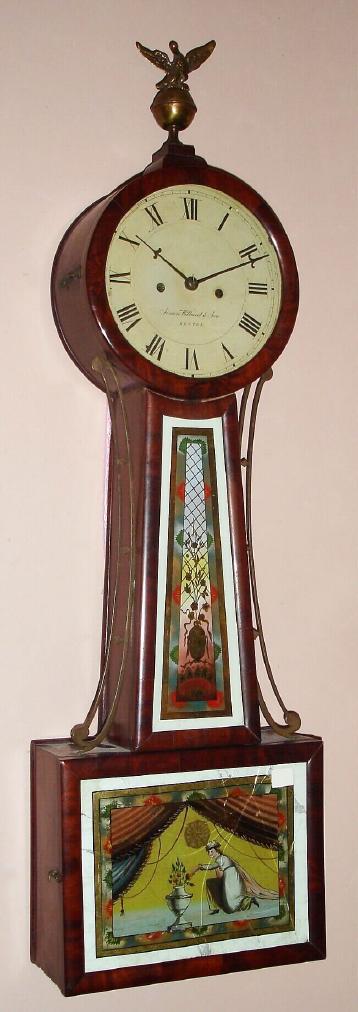 Simon Willard and Son, Boston, Mass., Circa 1828, 8-day time and bell strike Banjo or Patent Timepiece (two weight). — Antique Clocks Price Guide