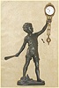 German, Junghans, C.1914, BATBOY swing clock, with unusual 24 hour military dial, probably influenced by WWI, as-found, 8-day time only.