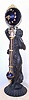 A French spelter statue, C.1890, now with a home-made swinging arm with a new German mov't inside. This was an eBay purchase gone bad, the consignor paid $1500 + shipping.