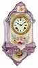 Ansonia Clock Co., C.1906, Royal Bonn, "PORCELAIN HANGING No. 1" china cased wall clock, with flower pattern to case, bell strike balance wheel, 8-day mov't.