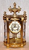 Ansonia Clock Co., New York, C.1904, "JUPITER", 4-glass, crystal regulator with 2-vial pendulum, open escapement on porcelain dial.
