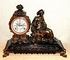 Ansonia Clock Co., New York, C.1894, "REUBENS", figural clock on an enameled iron base, the movement with open escapement on dial, 8-day gong striking.