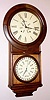 Welch, Spring and Co., "No. 4 Round Head Regulator", Circa 1885, 8-day time/strike double dial calendar wall clock, spring mov't.
