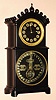 Ithaca Calendar Clock Co., "No. 15 Melrose", Circa 1880, 8-day time/strike ebonized case double dial calendar mantel clock, a hard to find model.