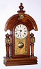 Jim Davis, Greensboro, NC, C.1975, miniature "teardrop" shelf clock, walnut cased with German 8-day time only mov't.