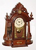 Jim Davis, Greensboro, NC, C.1975, miniature "mirror-side" shelf clock, walnut cased with German 8-day time only mov't.