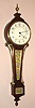 Waltham Clock Co., Waltham, Mass, for TIFFANY and Co., unusual Art Deco banjo clock with tapered waist and very small lower box, 8-day time only lever movement, clock serial No. 11388