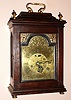 Austrian, Johann Adam Erich, C.1780, brass dial, crown verge bracket clock, time, bell strike and alarm, standing barrel movement, short duration, and with faux pendulum aperture.