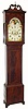 Scottish, unsigned, C.1840, arched dial tall clock with rolling moon, 8-day, 2-wt, bell strike, in a mahogany and mahogany veneer case with cross banded trim.