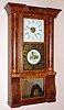 Birge, Peck and Co., Bristol, Conn., C.1850, 8-day time and strike column and cornice shelf clock, 2-wt, with heavy strap brass movement.