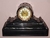 French, Circa 1890, 8-day time/strike marble mantel clock, in classic tambour design.